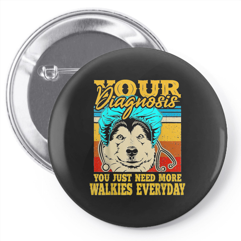 Alaskan Klee Kai Malamute Siberian Husky Dog Walking Humor Pin-back Button | Artistshot