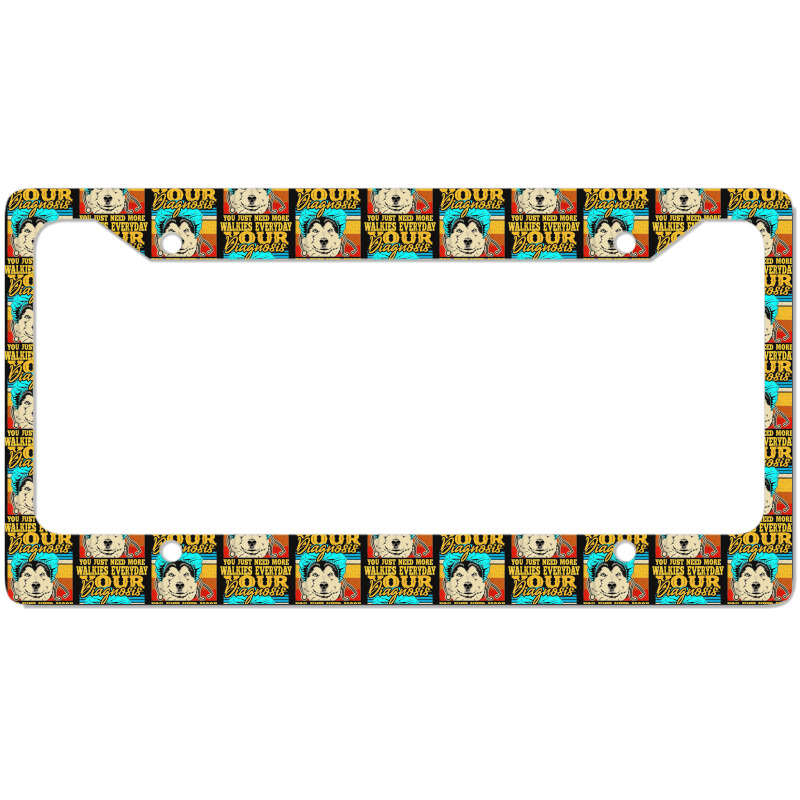 Alaskan Klee Kai Malamute Siberian Husky Dog Walking Humor License Plate Frame | Artistshot