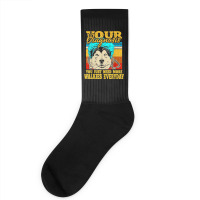 Alaskan Klee Kai Malamute Siberian Husky Dog Walking Humor Socks | Artistshot