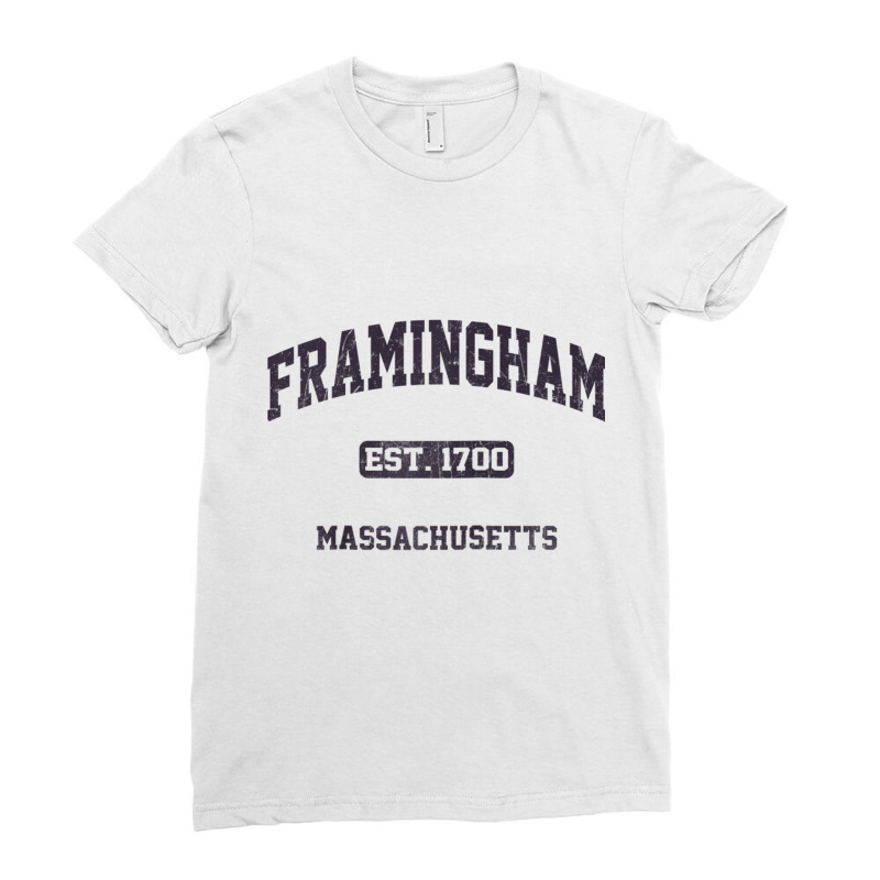 Framingham Massachusetts Ma Vintage State Athletic Style Raglan Baseba Ladies Fitted T-Shirt by cm-arts | Artistshot