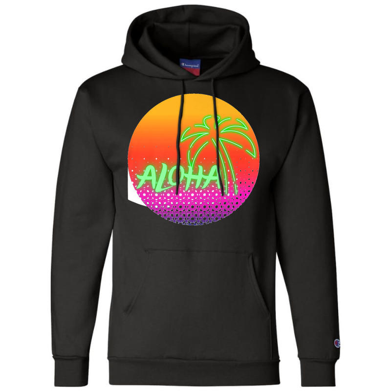 Aloha Hawaii Hawaiian Island Palm Beach Surfboard Sunset Premium Champion Hoodie by cm-arts | Artistshot