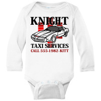 Knight Taxi Services Call 555 1982 Long Sleeve Baby Bodysuit | Artistshot