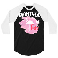 Flamingo Bird Fan Art Design Product Tropical 3/4 Sleeve Shirt | Artistshot