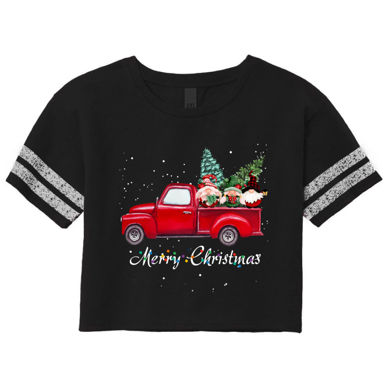 Vintage Wagon Red Truck Christmas Gnome Tree Pajamas Xmas Long Sleeve Scorecard Crop Tee by cm-arts | Artistshot