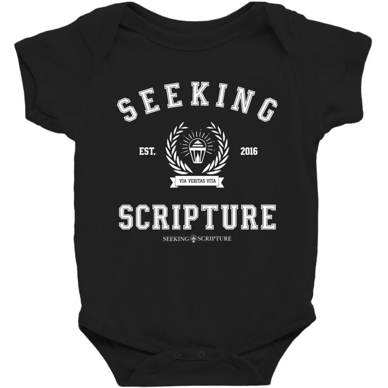 Collegiate Style Seeking Scripture Via Veritas Vita Sweatshirt Baby Bodysuit by cm-arts | Artistshot