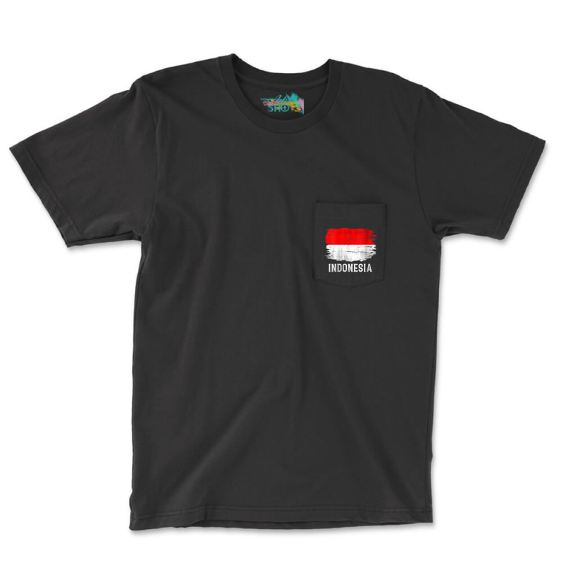 Womens Vintage Indonesia Flag For Indonesian Gift V Neck T Shirt Pocket T-shirt | Artistshot