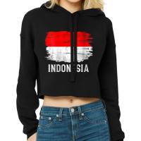 Womens Vintage Indonesia Flag For Indonesian Gift V Neck T Shirt Cropped Hoodie | Artistshot