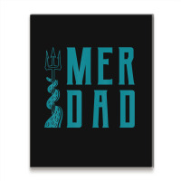 Mens Merdad Shirt Trident Mermaid Dad Tshirt Metal Print Vertical | Artistshot