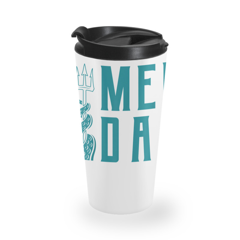 Mens Merdad Shirt Trident Mermaid Dad Tshirt Travel Mug | Artistshot