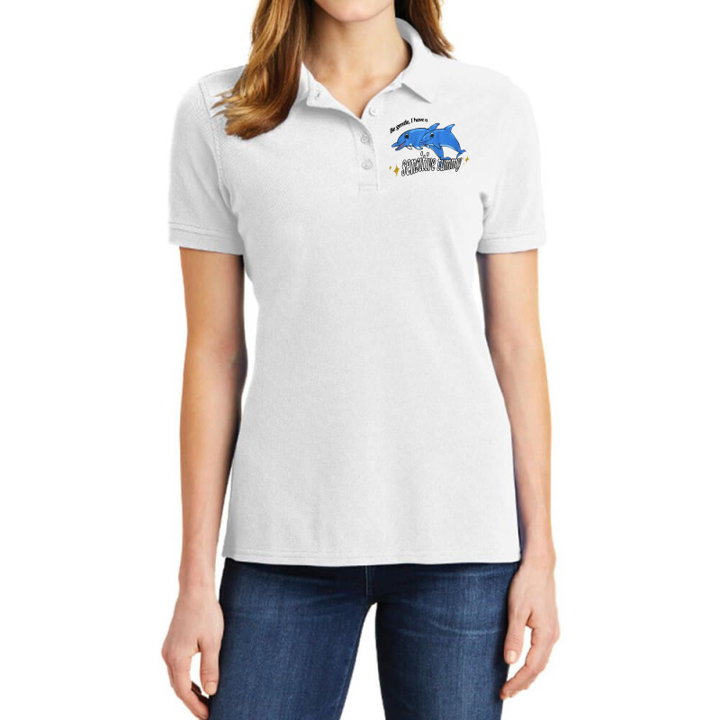 Be Gentle I Have A Sensitive Tummy Ladies Polo Shirt by BackPao | Artistshot