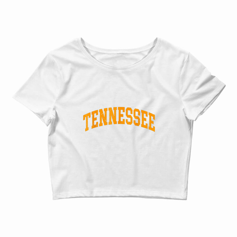 Tennessee   Tn   Throwback Design   Classic Orange Tennessee T Shirt Crop Top by cm-arts | Artistshot