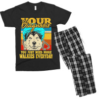 Alaskan Klee Kai Malamute Siberian Husky Dog Walking Humor Men's T-shirt Pajama Set | Artistshot