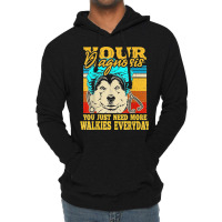 Alaskan Klee Kai Malamute Siberian Husky Dog Walking Humor Lightweight Hoodie | Artistshot