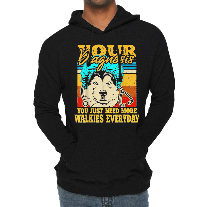 Alaskan Klee Kai Malamute Siberian Husky Dog Walking Humor Lightweight Hoodie | Artistshot