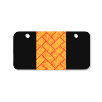 Amber Brick Herringbone Pattern Texture Bicycle License Plate | Artistshot