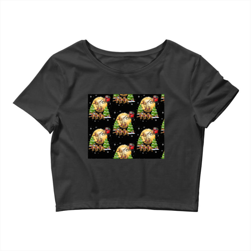 Cougar Reindeer Christmas Funny Cat Lover Xmas Crop Top by cm-arts | Artistshot