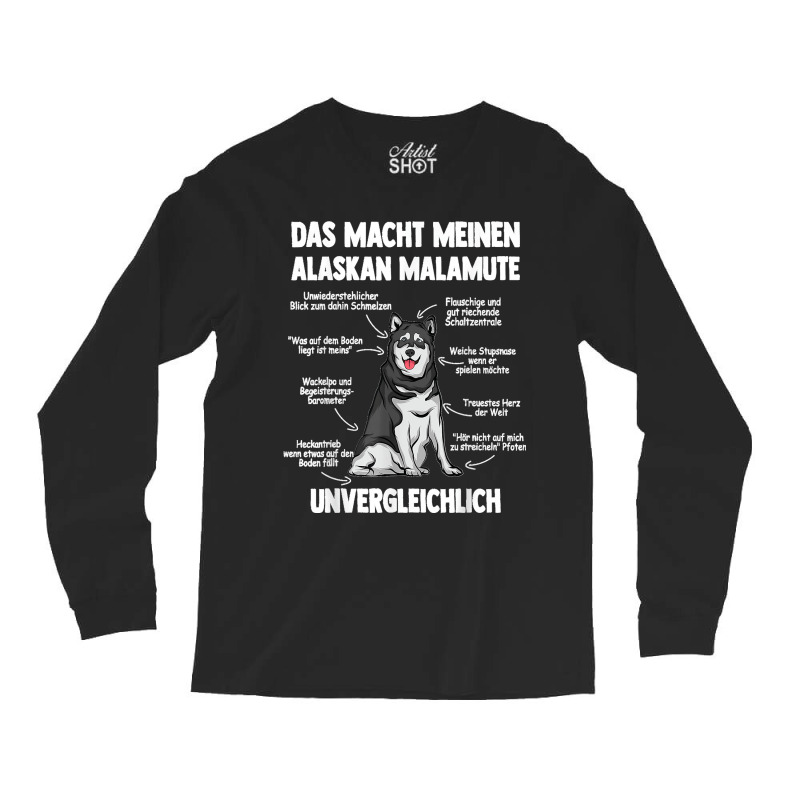 Anatomy Of An Alaskan Malamute Long Sleeve Shirts | Artistshot