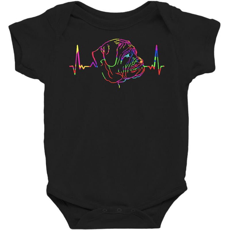 Dogue De Bordeaux T  Shirt Colorful Dogue De Bordeaux Heartbeat T  Shi Baby Bodysuit | Artistshot