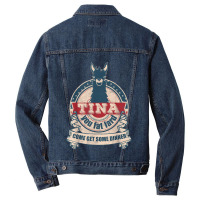 Tina You Fat Lard Come Get Some Dinner Vintage Funny Men Denim Jacket | Artistshot