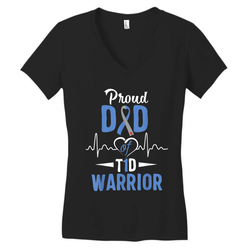 T1d Proud Dad Diabetes Awareness Type 1 Insulin Pancreas Women's V-Neck T-Shirt by RomanMikolyants | Artistshot