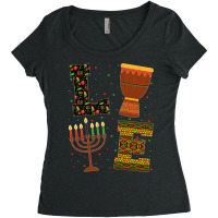 Love Kinara Candles Principles Drum African America Kwanzaa Long Sleev Women's Triblend Scoop T-shirt | Artistshot