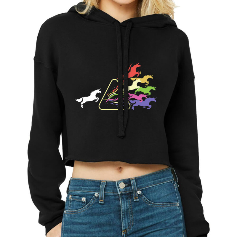 Prism Unicorn Philosophy Rainbow Triangular Prism Science Premium T Sh Cropped Hoodie by cm-arts | Artistshot