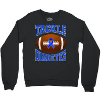 Football Tackle Diabetes Awareness Blue Ribbon Crewneck Sweatshirt | Artistshot