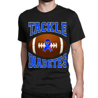 Football Tackle Diabetes Awareness Blue Ribbon Classic T-shirt | Artistshot