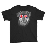 Rottweiler T  Shirt Rottweiler United Kingdom Flag Sunglass T  Shirt Youth Tee | Artistshot