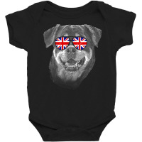 Rottweiler T  Shirt Rottweiler United Kingdom Flag Sunglass T  Shirt Baby Bodysuit | Artistshot