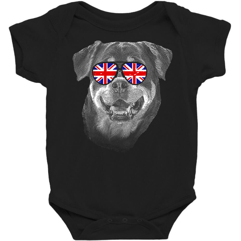 Rottweiler T  Shirt Rottweiler United Kingdom Flag Sunglass T  Shirt Baby Bodysuit by schimmelcharlotte | Artistshot