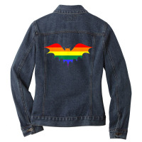 Mens Gay Pride Vampire Sex Slang Halloween Bat Lgbtq Flag Humor Ladies Denim Jacket | Artistshot