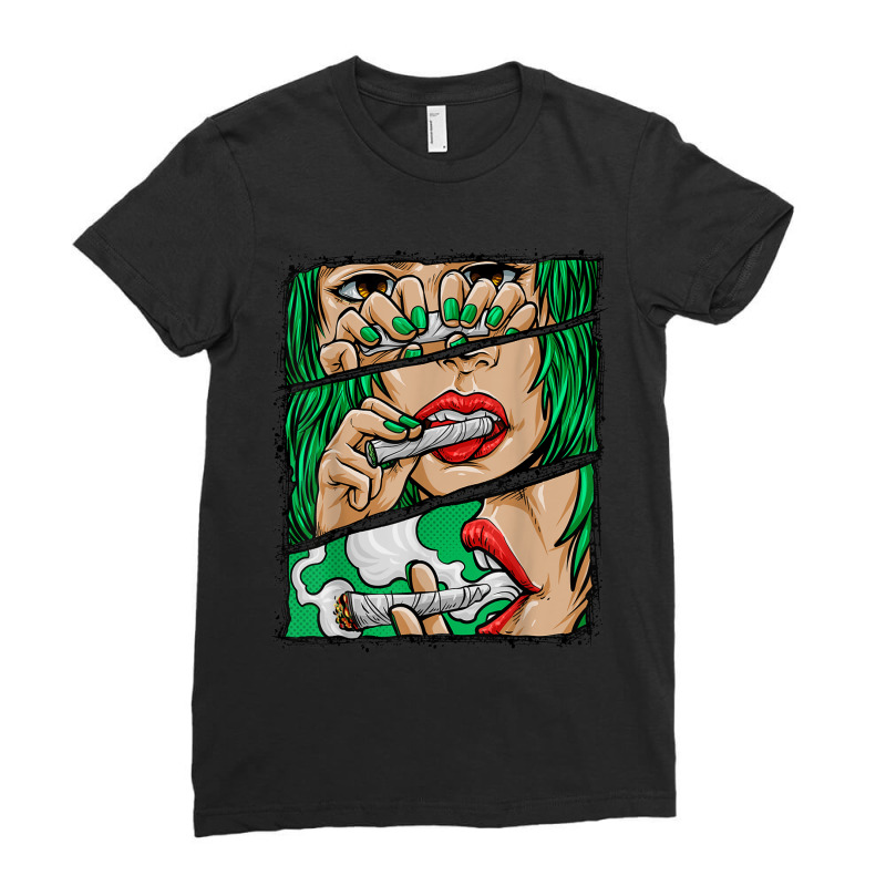 Roll It Lick It Smoke It Marijuana Pot Weed Ladies Fitted T-Shirt by SelwynOman | Artistshot