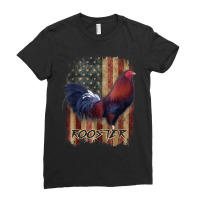 Rooster  Cock Fight Us Flag Ladies Fitted T-shirt | Artistshot