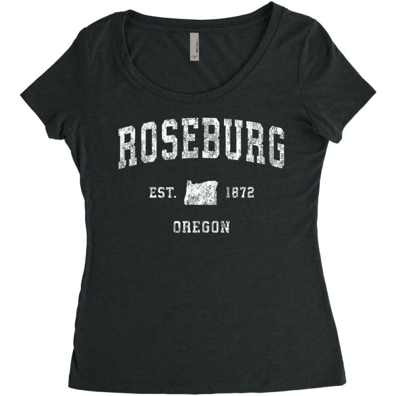 Roseburg Oregon Or Vintage Athletic Sports Design Women's Triblend Scoop T-shirt by JohannaMay | Artistshot