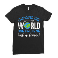 Nbxp Dyslexia Teacher Changing The World One Phoneme At Time Ladies Fitted T-shirt | Artistshot