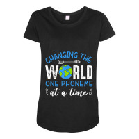 Nbxp Dyslexia Teacher Changing The World One Phoneme At Time Maternity Scoop Neck T-shirt | Artistshot