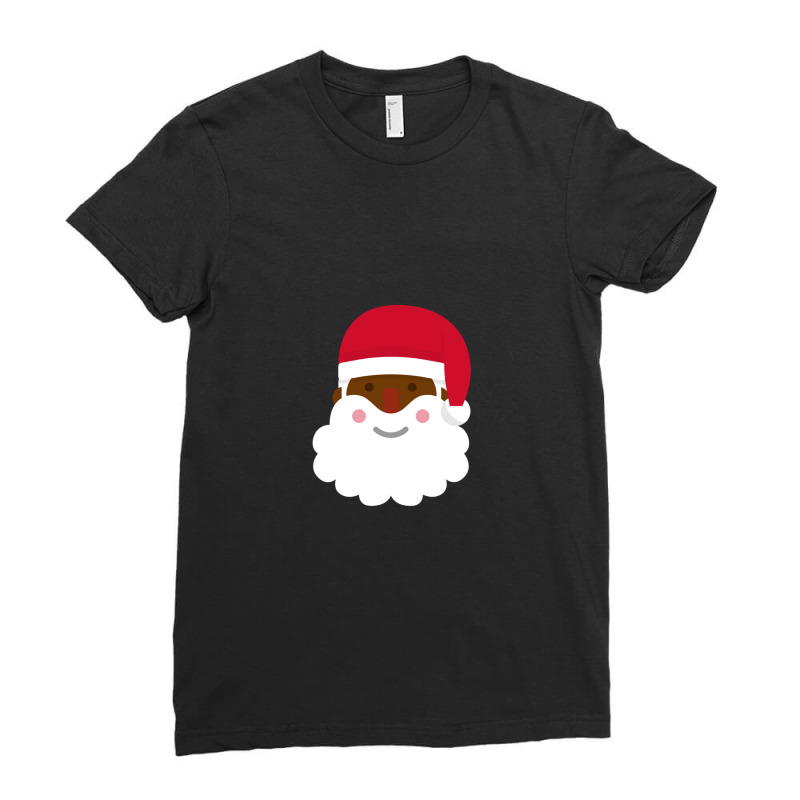 Dark Skin Santa Claus Ladies Fitted T-shirt | Artistshot