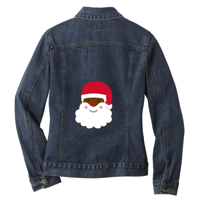 Dark Skin Santa Claus Ladies Denim Jacket | Artistshot