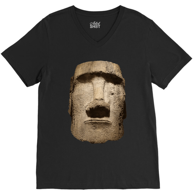 Easter Island Moai Statue Monolith World Mystery V-neck Tee | Artistshot