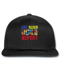 Eat Sleep Build Repeat Building Funny Builders Printed Hat | Artistshot