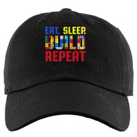 Eat Sleep Build Repeat Building Funny Builders Kids Cap | Artistshot