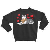 Siberian Husky T  Shirt Siberian Husky Dog With Stuffed Animal T  Shir Toddler Sweatshirt | Artistshot