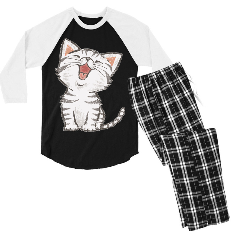 American Shorthair Happy Men's 3/4 Sleeve Pajama Set by cm-arts | Artistshot