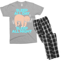 Sloth T  Shirt Sleep All Day Sleep All Night   Lazy Sloth Funny Quote Men's T-shirt Pajama Set | Artistshot