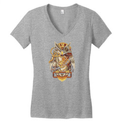 steam punk owl Women's V-Neck T-Shirt | Artistshot