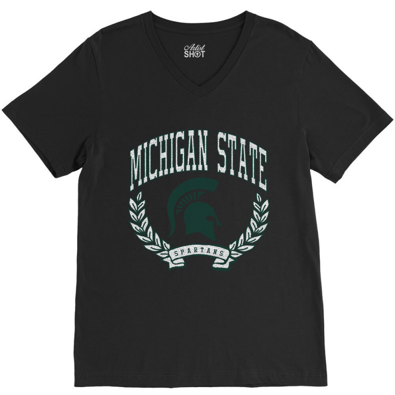 Michigan State Spartans Victory Vintage Alternate Sweatshirt V-neck Tee | Artistshot