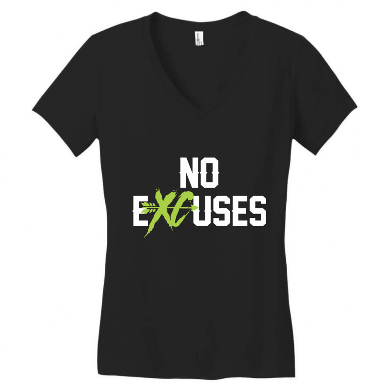 No Excuses Cross Country Track Running Jogger Funny Gift Pullover Hood Women's V-Neck T-Shirt by HeidiLeeBoardman | Artistshot