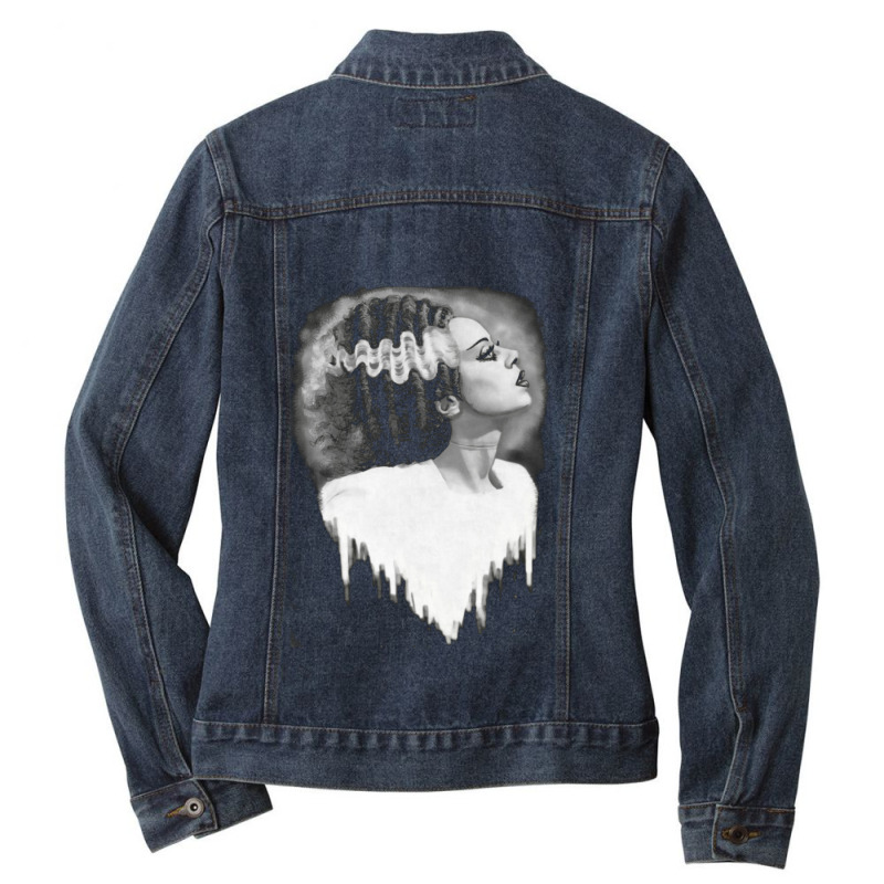 Bride Of Frankenstein Ladies Denim Jacket by LaurenJonsrudBedell | Artistshot