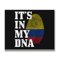 Colombia Its In My Dna Fingerprint Colombian Flag Pride Metal Print Horizontal | Artistshot